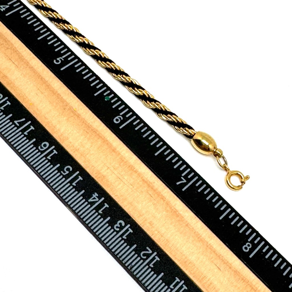 Trifari TM Gold and Black Twisted Rope Chain Bracelet - Picture 10 of 11